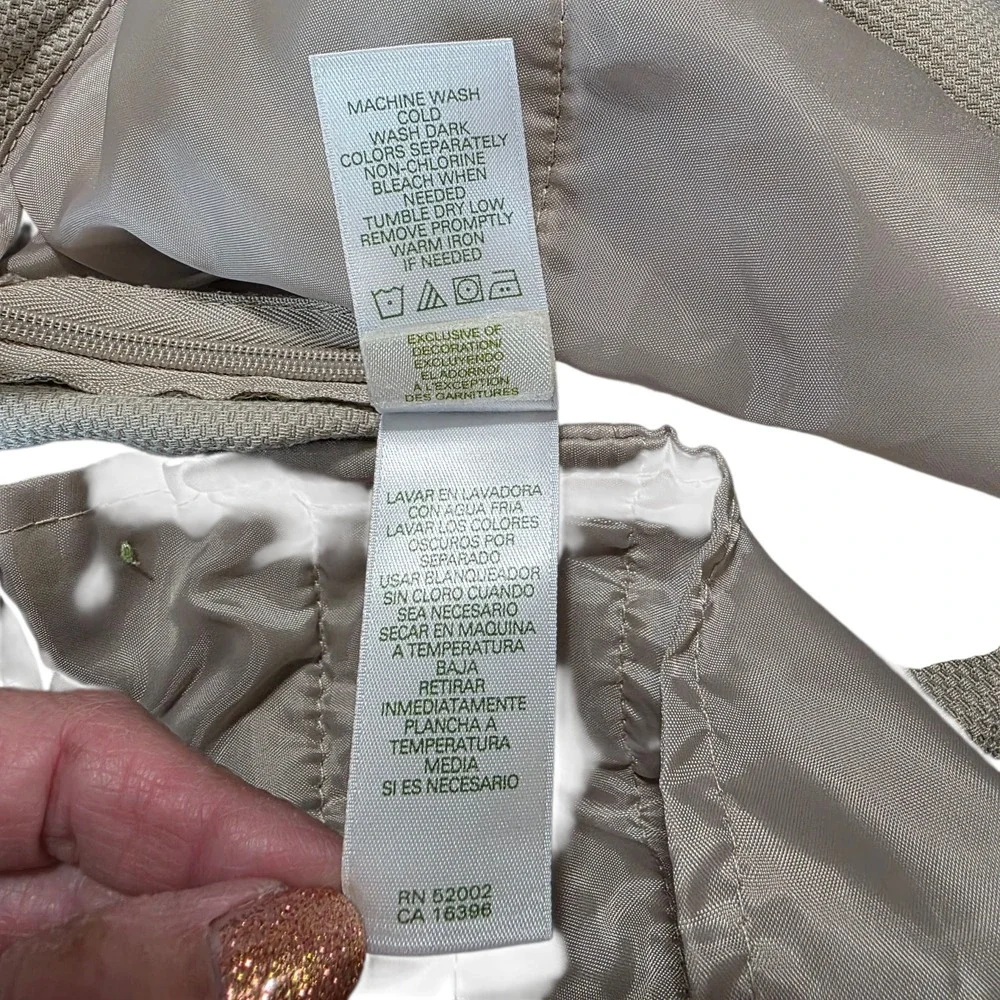 Lizgolf Chino Shorts Womens Khaki 14 Audra‎ Knit Flat Front Stretch Zip Pocket
